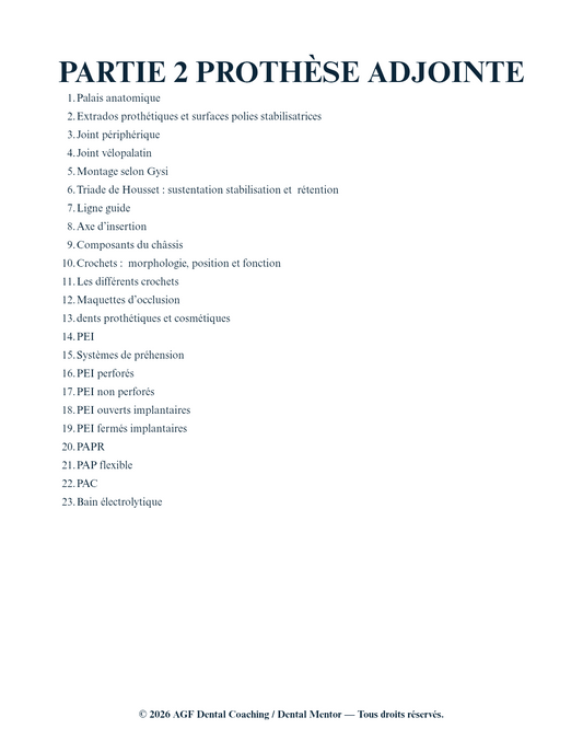 Cahier de QCM en prothèse dentaire