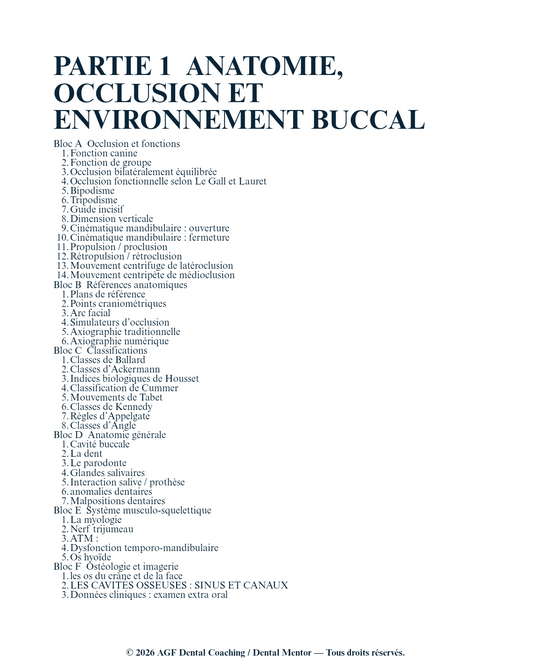 Cahier de QCM en prothèse dentaire
