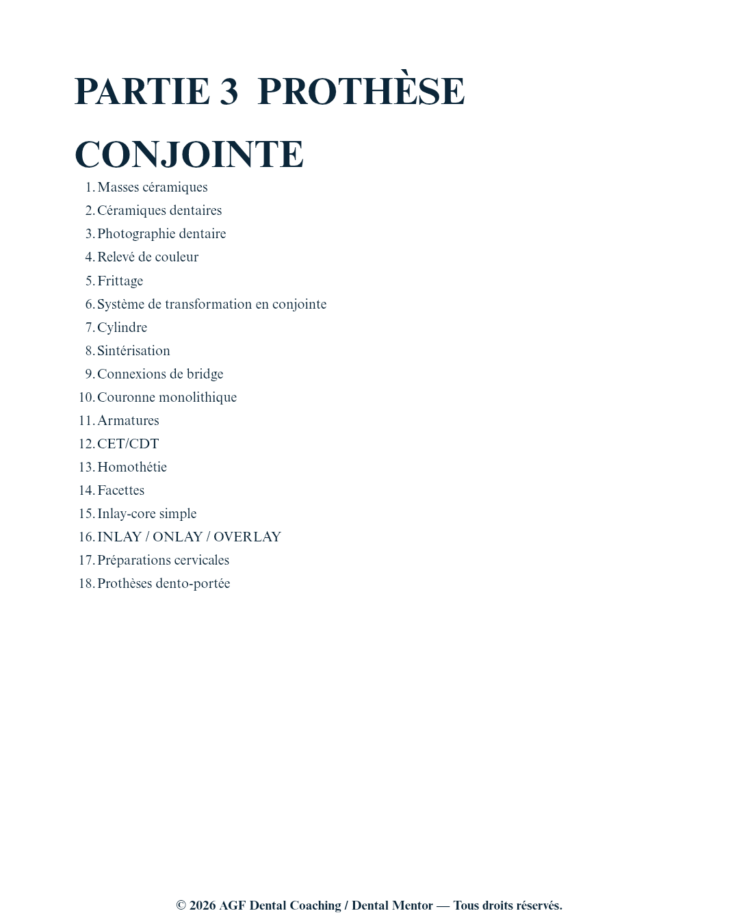 Cahier de QCM en prothèse dentaire